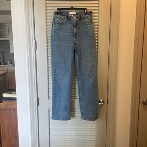 Abercrombie & Fitch Curve Love The 90s Relaxed High Rise Classic Blue Jeans